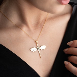 Collana con drago in argento sterling: Acotar Velaris Jewelry immagine 5