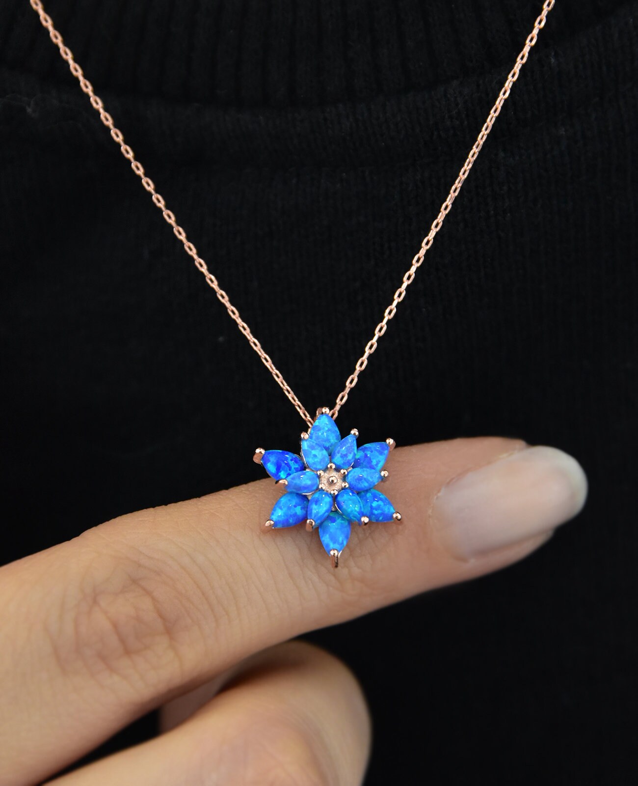 OHAYOO Opal Lotus Collana In Argento 925 – Ciondolo Loto, Ipoallergenica, Regalo Per Donna