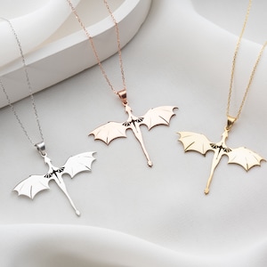 Collana con drago in argento sterling: Acotar Velaris Jewelry immagine 7