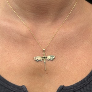 Collana con drago in argento sterling: Acotar Velaris Jewelry immagine 4