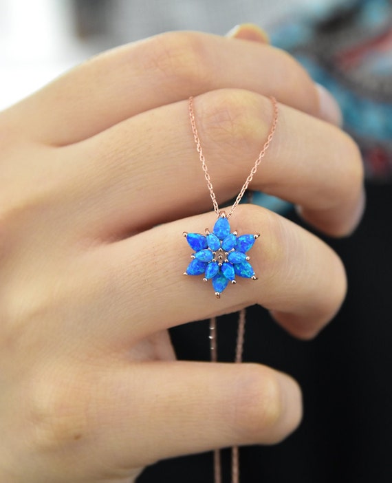OHAYOO Opal Lotus Collana In Argento 925 – Ciondolo Loto, Ipoallergenica, Regalo Per Donna