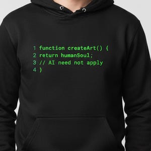 Hoodie | Anti-AI-matrisstil terminalkod | Geek Gamer Tech Rebel-gåva |