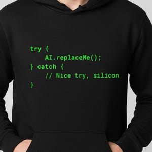 Hoodie | | Anti-AI | Kodningsutvecklare Geek-gåva | Matrisstil Terminalkod