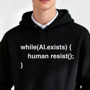 Anti-AI-verklaring hoodie |  Cadeau | Ontwikkelaar Student Gamer |  Helvetica |