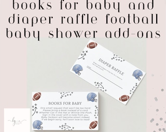 Football Baby Shower Books for Baby and Diaper Raffle Add-Ons