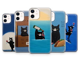 Funda de gato para iPhone 17Pro, 16, 15, 14, 13, 12, Samsung S25, S24, S23Fe, S22, A16, A26, A56, Pixel 10, 9Pro