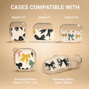 Bow Case Cute Bows Cover for Apple Airpods Pro Airpods 3 Airpods 1 2 Samsung Galaxy Buds 2 Buds+ Buds live