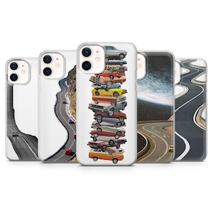 Car Case Abstract Road Cover for iPhone 15 14 13 12 Pro 11 XR SE, Samsung S23 S22 A73 A53 A13 A14 S21 Fe S20, Pixel 8 7 6A
