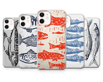 Fish Case Ocean Fish Cover for iPhone 17Pro, 16, 15, 14, 13, 12, Samsung S25, S24, S23Fe, S22, A16, A26, A56, Pixel 10, 9Pro