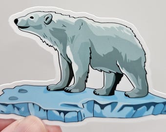 Arctic Polar Bear Sticker – Polar Bear Sticker – Wildlife Bear Laptop & Water Bottle Decal