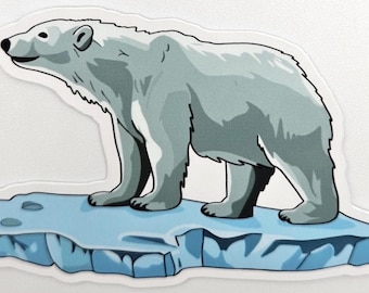 Polar Bear Sticker – Arctic Wildlife Vinyl Decal – Winter Nature Animal Sticker – Polar Bear Art – Laptop Water Bottle Planner Gift