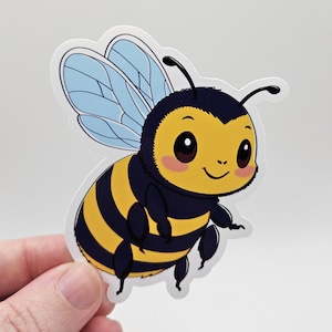 Cute Bee Sticker | Kawaii Bumblebee Decal | Weatherproof Vinyl Sticker