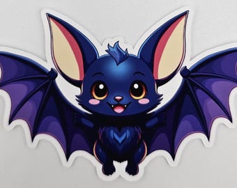 Kawaii Halloween Bat Sticker – Cute Spooky Bat Sticker – Laptop, Planner & Tumbler Decal