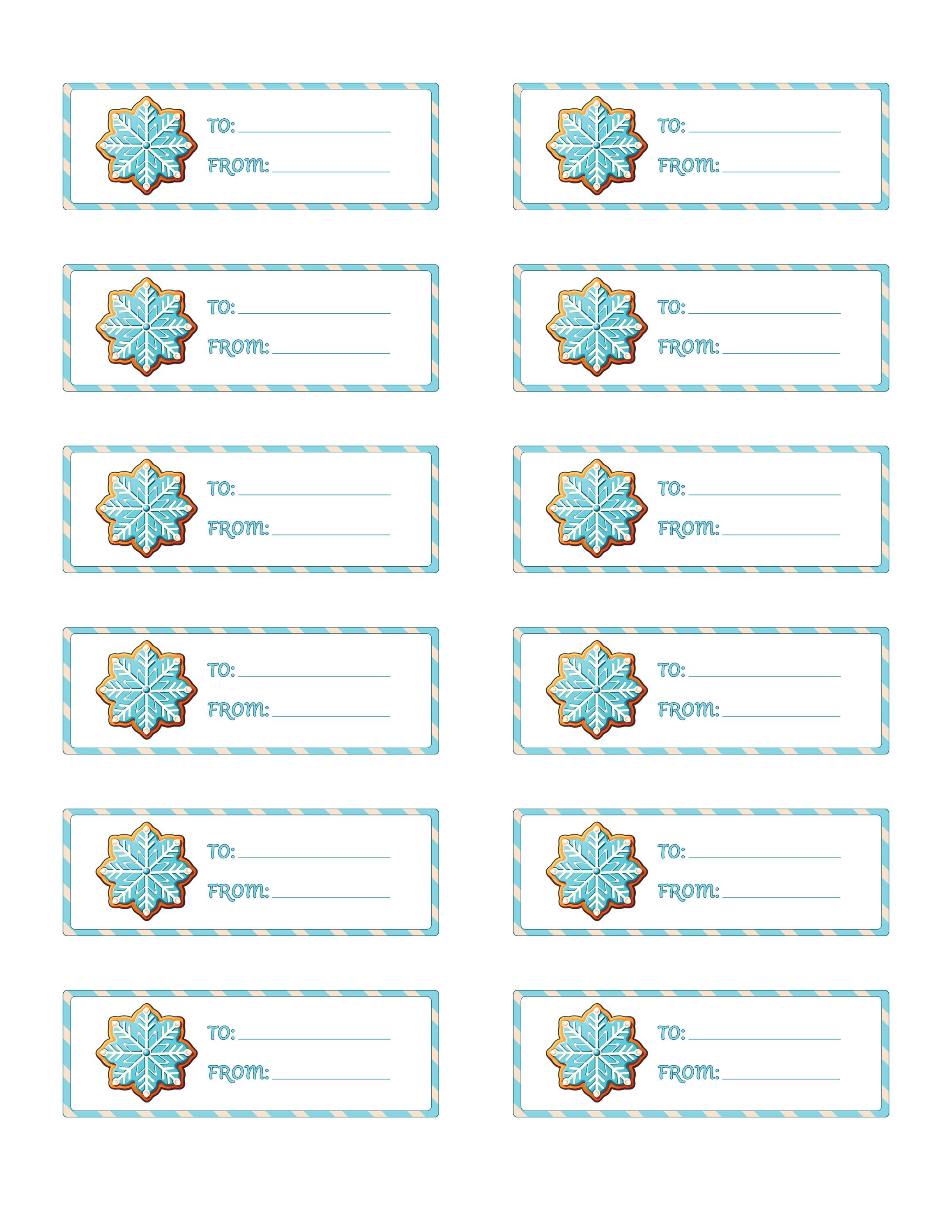 Printable Snowflake Gift Tags – Blue Christmas Cookie Tags – Winter ...