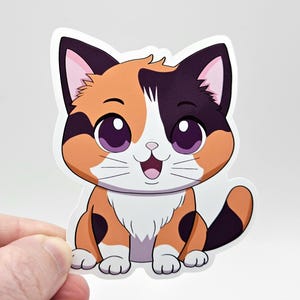 Adorable Calico Kitten | Weatherproof Vinyl Sticker