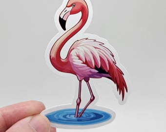 Cute Flamingo Sticker – Pink Flamingo Sticker – Laptop & Water Bottle Decal
