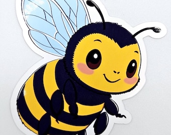 Sticker bourdon kawaii - Sticker abeille mignonne - Sticker pour ordinateur portable, agenda et bouteille d'eau