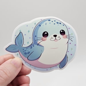 Adesivo con sigillo kawaii carino / Adesivo in vinile resistente alle intemperie