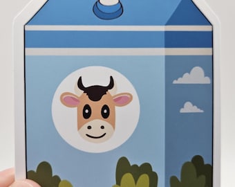 Kawaii Milk Carton Sticker – Cute Cow Milk Vinyl Decal