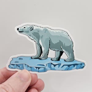 Polar Bear Sticker – Arctic Animal Vinyl Decal – Wildlife Bear Sticker – Iceberg Winter Nature Sticker – Weatherproof Vinyl