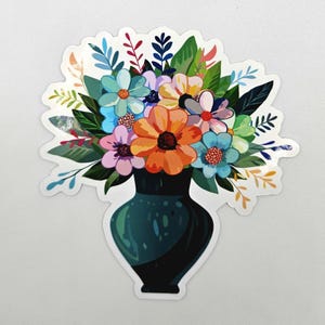 Pegatina de ramo de flores vibrantes / Pegatina de vinilo resistente a la intemperie