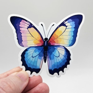Rainbow Butterfly Sticker: Weatherproof Vinyl Decal