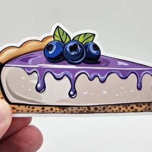 de gâteau au fromage aux bleuets | Autocollant en vinyle résistant aux intempéries