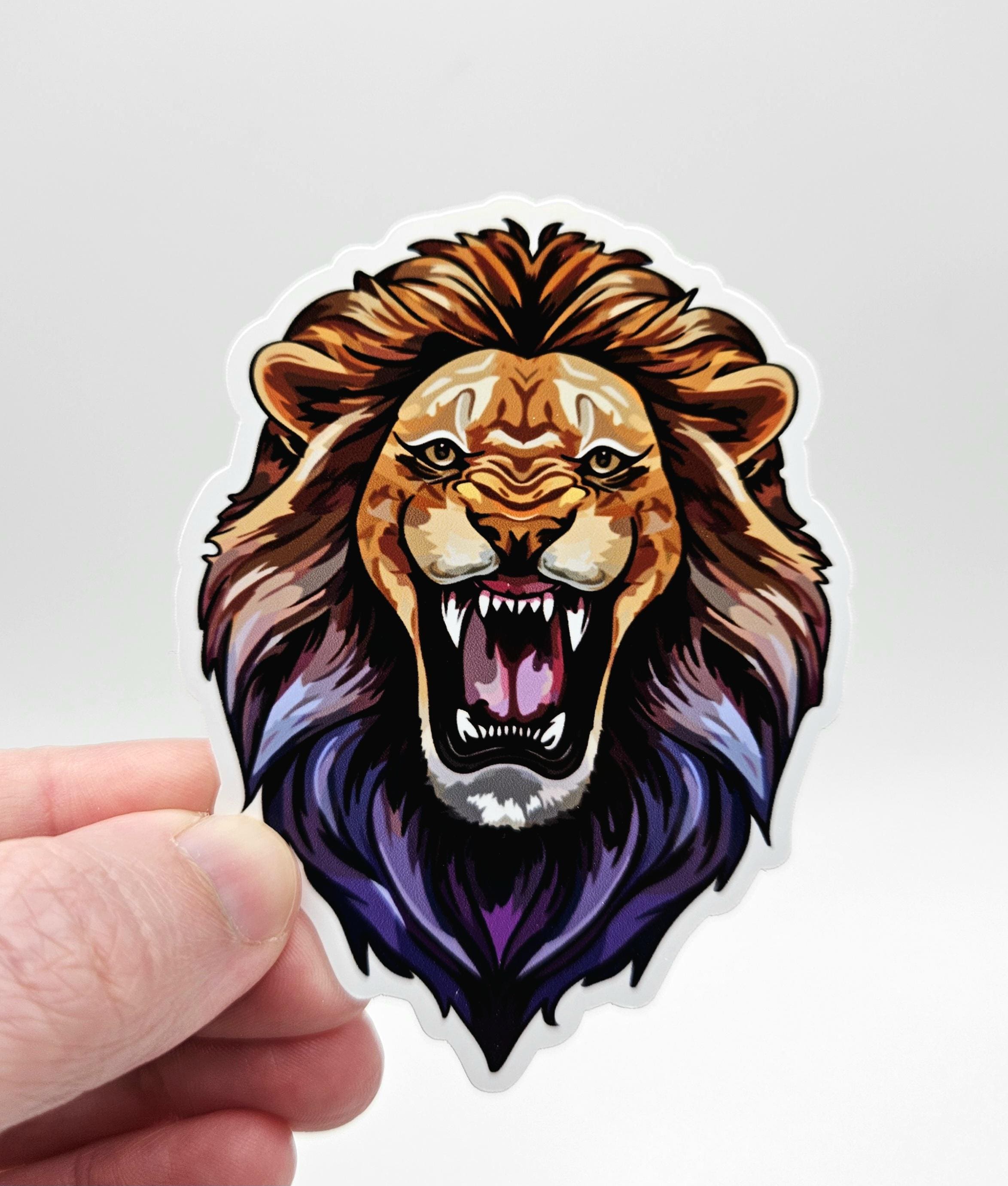 Roaring lion sticker - Etsy België, image size:2347x2759