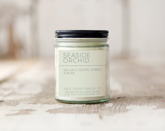 Seaside Orchid Hand Poured Soy Candle | 4 Ounce 8 Ounce 12 Ounce