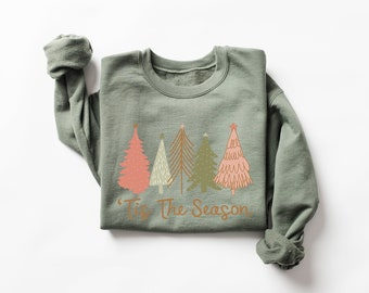 Tis The Season Christmas Trees | Christmas Sweatshirt | Long Sleeve | Graphic Tee | Clothing | Shirt | Winter
