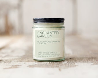 Enchanted Garden Hand Poured Soy Candle | 4 Ounce 8 Ounce 12 Ounce