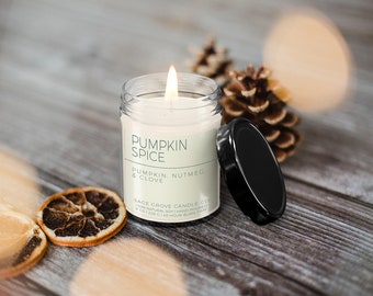 Pumpkin Spice Hand Poured Soy Candle | Fall Scent | Winter | Christmas | 4 Ounce 8 Ounce 12 Ounce