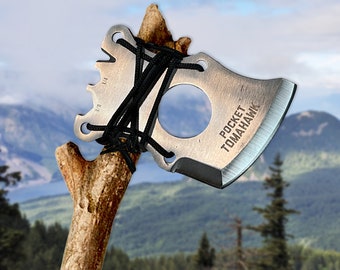 The "Pocket Tomahawk" Axe multi tool with paracord wrap