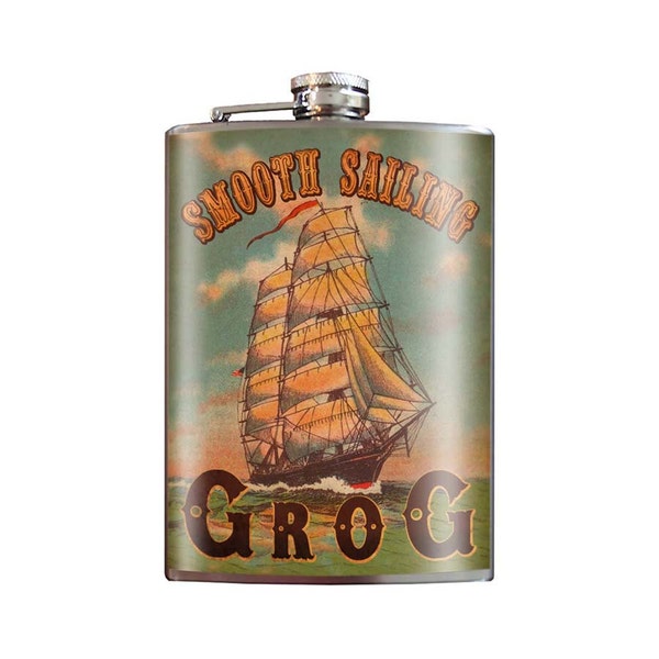 8 oz. liquor flask, Smooth Sailing Grog