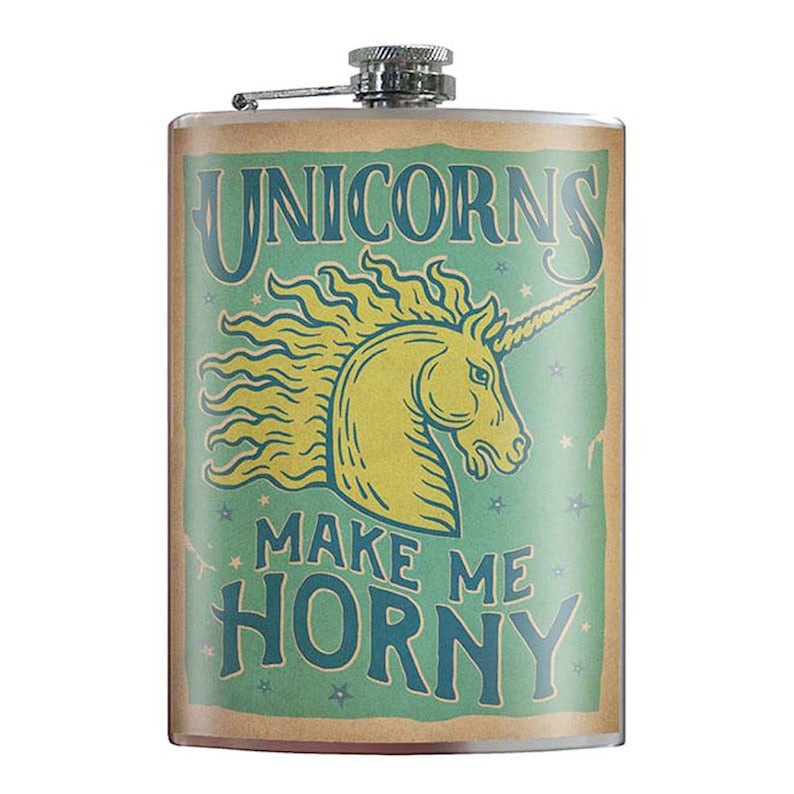 Unicorns Make Me Horny Fun Novelty 8oz Stainless Steel Flask Etsy