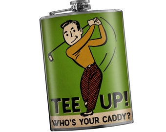 Flask: Who's Your Caddy? – golfing flask, birdie juice, birdie bottle, liquor flask, gift for golfers