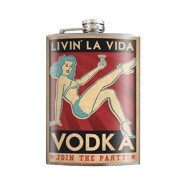 8 oz. liquor flask, La Vida Vodka