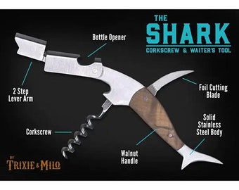 Shark Waiter's Tool, Corkscrew, Wine Key