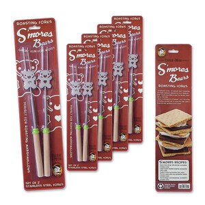 S'mores Bear Roasting Fork extending campfire forks for marshmallow smores image 2