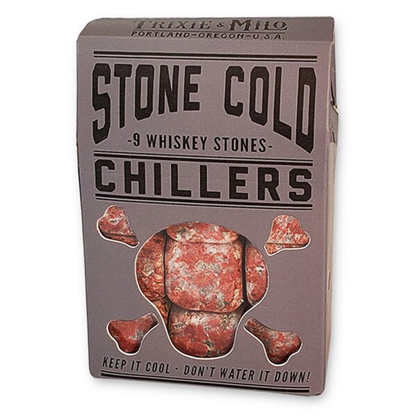 Stone Chillers for Drinkware, Ice cube alternative (red granite)