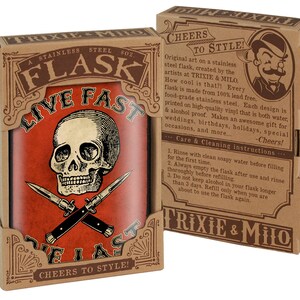 8 oz. liquor flask, Live Fast Die Last image 2