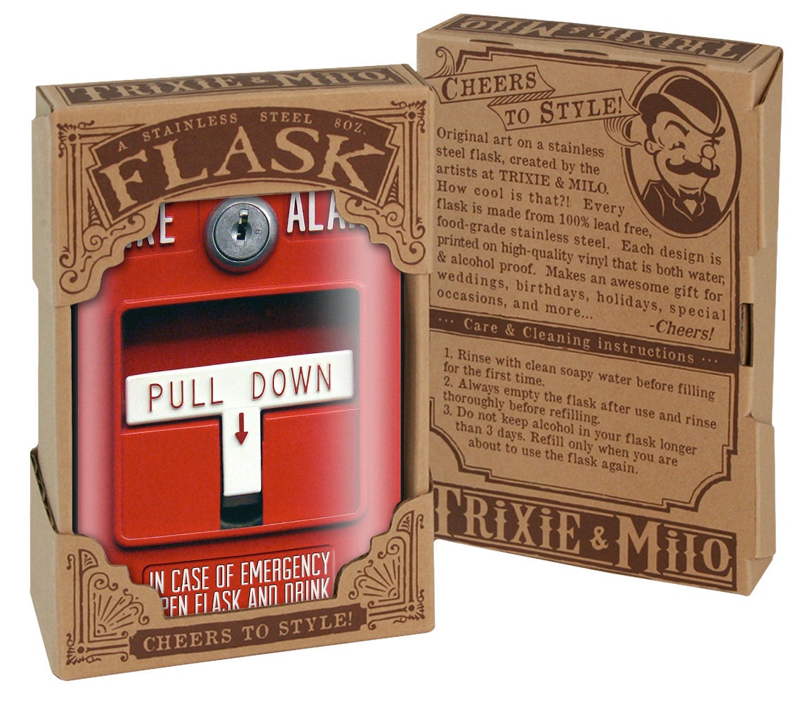 Fire Alarm Emergency 8oz Flask Cool Gift Idea Fireman - Etsy