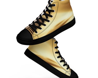 Luxuriöse goldene High-Top-Canvas-Schuhe, goldene Damen-Sneaker, modische goldene Schuhe, einzigartige Damenschuhe