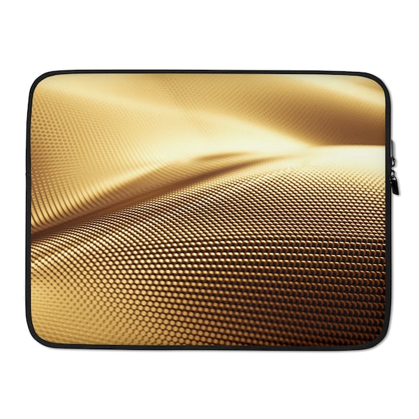 Luxury Gold Laptop Sleeve, Metallic Finish, Slim Case, Computer Cover, Gift for Tech Lover