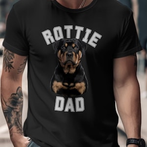 Rottie Dad T-Shirt, Black Rottweiler Dog Lover Shirt, Perfect Gift for Pet Owners, Unique Dog Dad Tee Father&#39;s Day