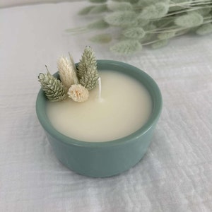 Scented candle - decorative candle - flower candle - dried flower candle - cotton wick candle - grass scent candle