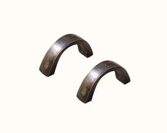 Semi-Circular Brass Drawer Pull - Modern Crescent Cabinet Handle (2pcs)