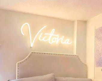 Custom LED Neon Name Sign, Teen Girl Bedroom Art, Kids Bedroom Wall Art, Nursery Name Sign, Bedroom Decor, Battery Operated