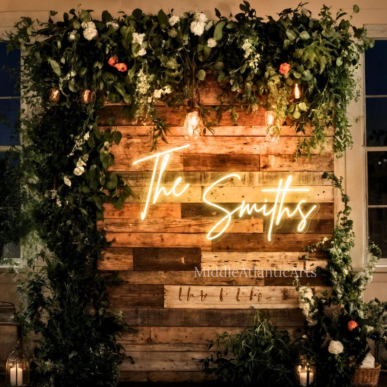 Reception Neom Sign Custom Wedding Neon Sign, Wedding Neon Sign, Last Name Sign ...