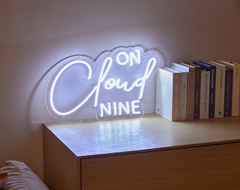 On Cloud Nine Neon Decor, Cloud Nine Baby Shower Decor, Bridal Shower Welcome Sign,Personalized Party Neon Sign, Birthday Party Welcome Sign